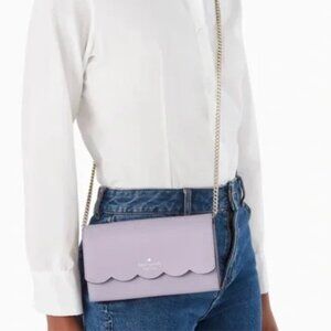 Kate Spade Gemma Wallet On Chain Leather Crossbody Bag in Lavender Frost